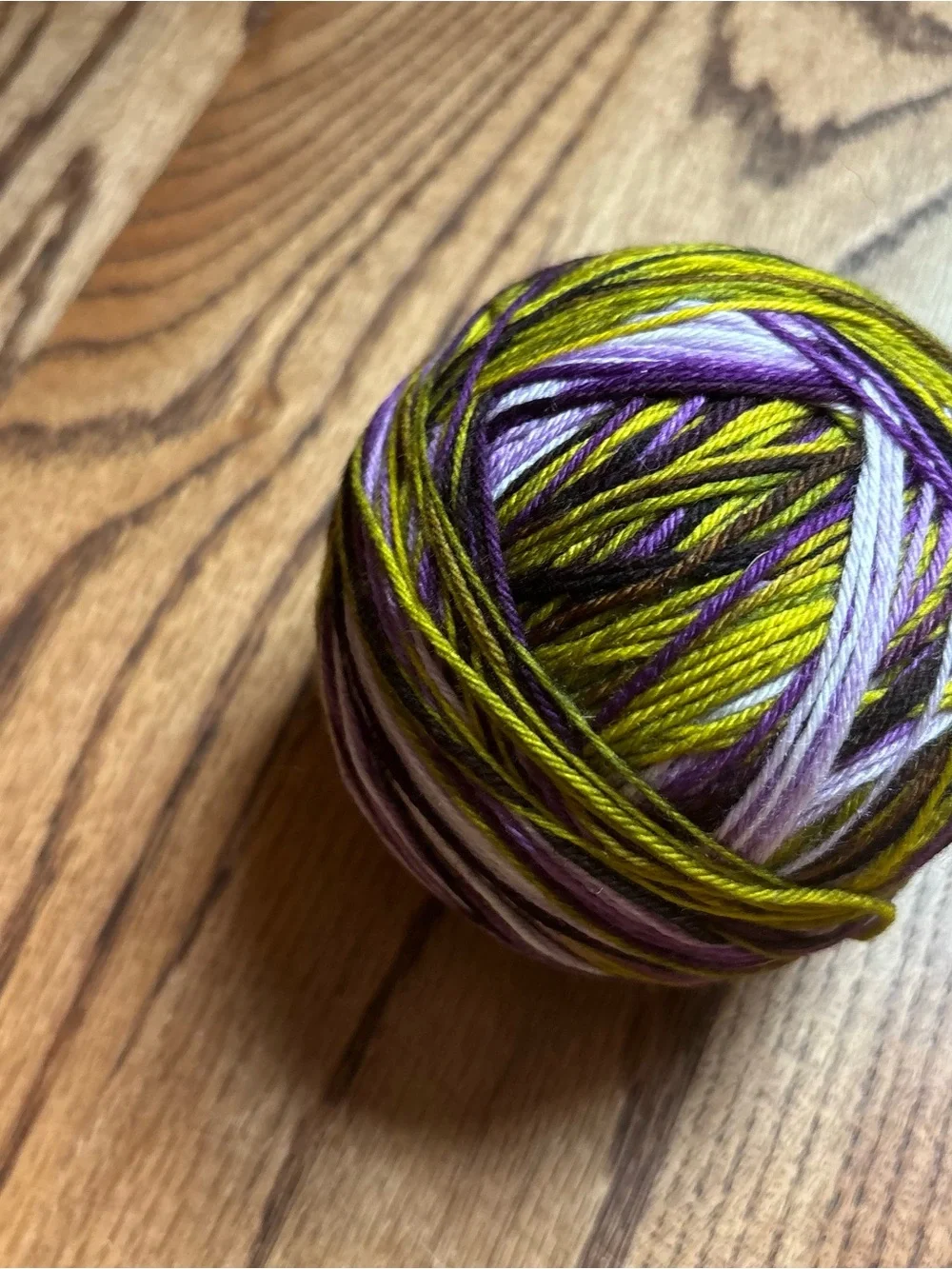 Yarn Fingering Weight Sock 105g Purple Green Wool Blend Knit Hand Dyed Indie